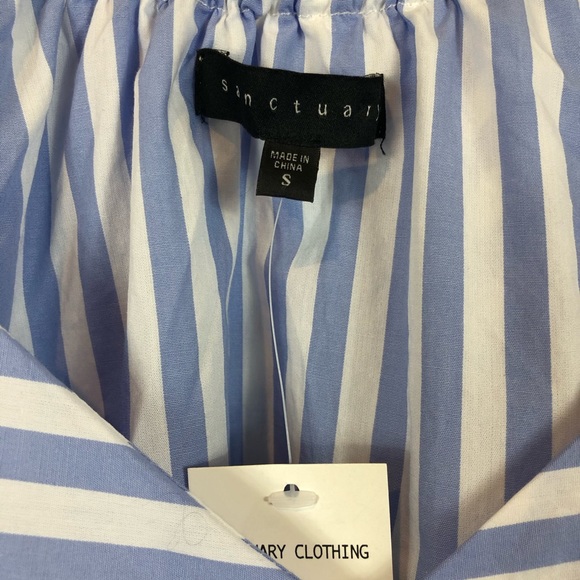 Sanctuary Blue Stripe Secret Garden Ruffle Top S - Picture 5 of 6